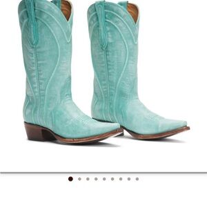 Turquoise Heeled Cowboy Boots